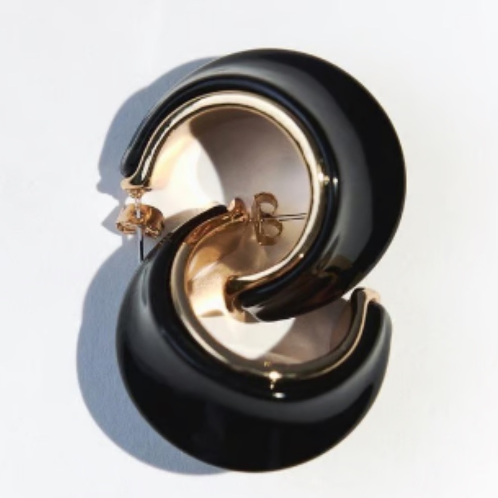 Zara Black and Gold Geometric Earrings